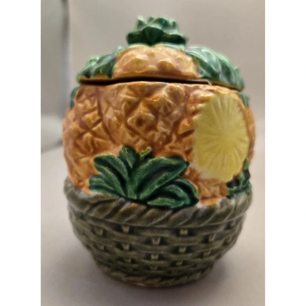 Jelly Jar. Vintage Pineapple Design With Serving Spoon Japan 1920 To 1950's‎